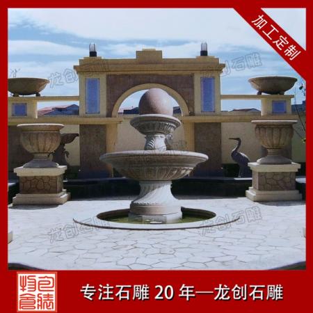 福建石材風水球噴泉廠家——龍創石雕